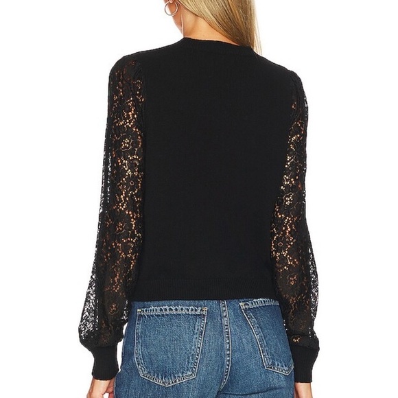 Coquette Cami NYC Revolve Lysandra Cardigan in Black Sz S chic bows feminine HTF - Picture 2 of 9